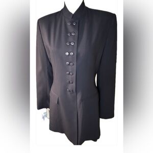 Armand Ventilo Vintage Wool Military Style Blazer - Size 40 - Navy Blue